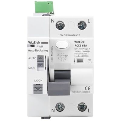 Smart-Home Interrupteur Différentiel Monophasé 2P 30mA Type A & AC 63A 14kW 10kA ON/OFF Télécommandable Réarmement Automatique 3 Tentatives Certifié RCCB EN 61008-1 - Publicité Smart-Home Interrupteur Différentiel Monophasé 2P 30mA Type A & AC 63A 14kW 10kA ON/OFF Télécommandable Réarmement Automatique 3 Tentatives Certifié RCCB EN 61008-1 - Publicité