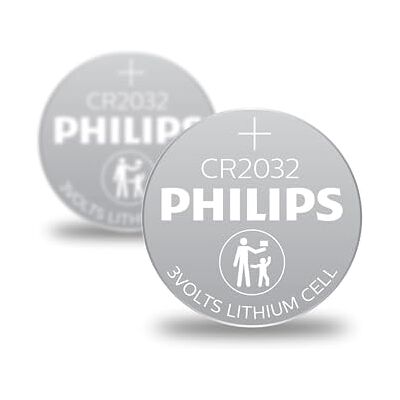 Philips Minicells Batterie CR2032P2/01B Piles domestiques (Single-Use Battery, CR2032, Lithium, 3 V, 2 pièce(s), 210 mAh) - Publicité Philips Minicells Batterie CR2032P2/01B Piles domestiques (Single-Use Battery, CR2032, Lithium, 3 V, 2 pièce(s), 210 mAh) - Publicité