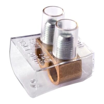 Electron 1 Collier de serrage forbox double, bipolaire, section 2x 35mm² 35mmq, 2 broches, collier pour câblage forbox, cloches, en polycarbonate et laiton, pour boîtes de dérivation, 500V 125A - Publicité Electron 1 Collier de serrage forbox double, bipolaire, section 2x 35mm² 35mmq, 2 broches, collier pour câblage forbox, cloches, en polycarbonate et laiton, pour boîtes de dérivation, 500V 125A - Publicité