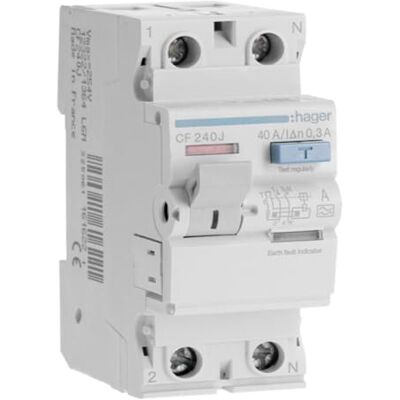 Hager Cf240j Interrupteur Différentiel 2p 40a 300ma Type A Auxiliarisable Entrée Haute/Sortie Basse - Publicité Hager Cf240j Interrupteur Différentiel 2p 40a 300ma Type A Auxiliarisable Entrée Haute/Sortie Basse - Publicité