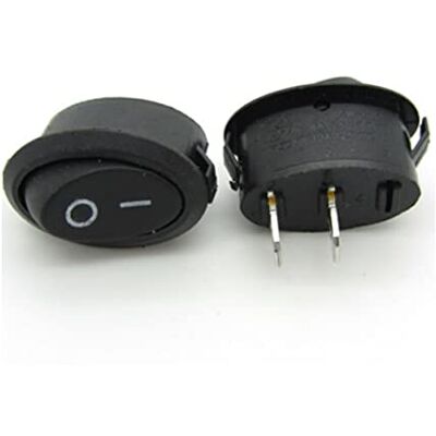 Tecnostore Mini interrupteur ovale 25 x 17 mm 6 A 250 V 2 broches noir on off 0/1 commutateur - Publicité Tecnostore Mini interrupteur ovale 25 x 17 mm 6 A 250 V 2 broches noir on off 0/1 commutateur - Publicité