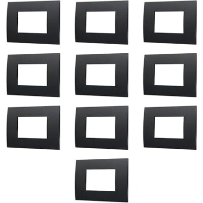 Electron 10 plaques, 3 modules/places, compatible avec Vimar Arke, noir noir, plaque rectangulaires carrées, plastique de haute qualité, 100% compatible avec les supports et modules originaux - Publicité Electron 10 plaques, 3 modules/places, compatible avec Vimar Arke, noir noir, plaque rectangulaires carrées, plastique de haute qualité, 100% compatible avec les supports et modules originaux - Publicité