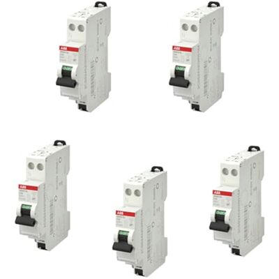 ABB Lot de 5 disjoncteurs automatiques Ph+N raccordement Rapide 16A-4,5Ka - Publicité ABB Lot de 5 disjoncteurs automatiques Ph+N raccordement Rapide 16A-4,5Ka - Publicité