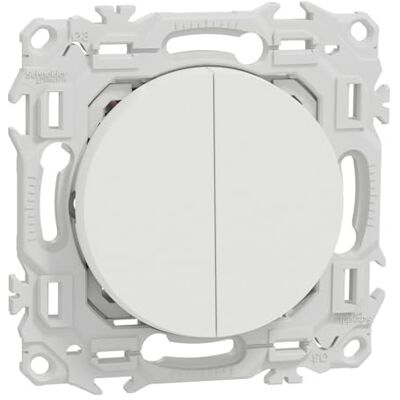 Schneider Electric Double va-et-vient ou poussoir 10AX blanc craie - Publicité Schneider Electric Double va-et-vient ou poussoir 10AX blanc craie - Publicité