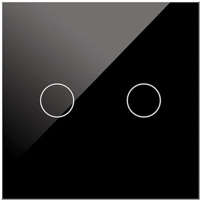Interrupteur tactile double en verre noir Iluminashop - Commutateur WiFi - Publicité Interrupteur tactile double en verre noir Iluminashop - Commutateur WiFi - Publicité