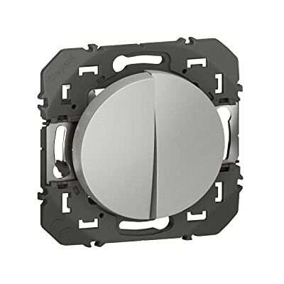 Legrand Dooxie Double Poussoir en Aluminium - Commutateur - Publicité Legrand Dooxie Double Poussoir en Aluminium - Commutateur - Publicité