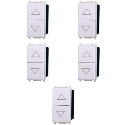 Electron Lot de 5 modules à double interrupteur, blanc, compatible avec VIMAR PLANA, verrouillé, pour stores enroulés, modules et fruits 100 % compatibles, matériaux de haute qualité - Publicité Electron Lot de 5 modules à double interrupteur, blanc, compatible avec VIMAR PLANA, verrouillé, pour stores enroulés, modules et fruits 100 % compatibles, matériaux de haute qualité - Publicité