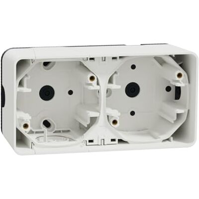 Schneider Electric Mureva Styl Boîte 2 postes horizontale saillie IP55 IK08 blanc MUR39914 - Publicité Schneider Electric Mureva Styl Boîte 2 postes horizontale saillie IP55 IK08 blanc MUR39914 - Publicité