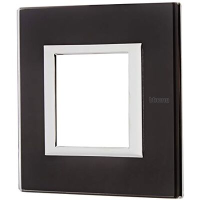 Bticino HA4802VNN Verre Plaque Rectangulaire Axolute, 2 Modules Horizontal, Noir - Publicité Bticino HA4802VNN Verre Plaque Rectangulaire Axolute, 2 Modules Horizontal, Noir - Publicité
