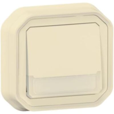 Legrand Poussoir inverseur lumineux étanche avec porte-étiquette Plexo livré complet pour montage en encastré avec griffes sable - Publicité Legrand Poussoir inverseur lumineux étanche avec porte-étiquette Plexo livré complet pour montage en encastré avec griffes sable - Publicité