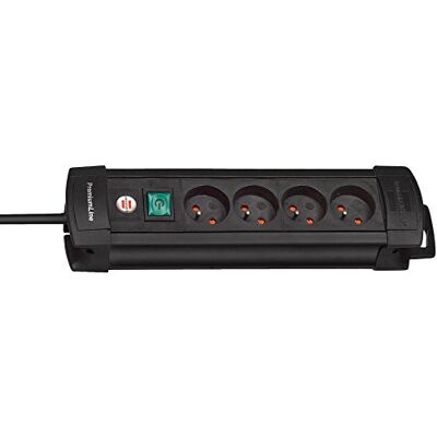 Brennenstuhl Multiprise Premium Plus 4 Prises avec Interrupteur à Voyant (Bloc multiprises orientées à 45 degrés, Guide-câbles, Oeillets Porte-vis, 1,8m H05VV-F 3G1,5, fabriquée en France) Noire - Publicité Brennenstuhl Multiprise Premium Plus 4 Prises avec Interrupteur à Voyant (Bloc multiprises orientées à 45 degrés, Guide-câbles, Oeillets Porte-vis, 1,8m H05VV-F 3G1,5, fabriquée en France) Noire - Publicité