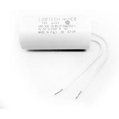 LORTECH CONDENSATEUR AVEC FILS 16µF Ø36x69mm Fond plat- Fabriqué en Italie - Publicité LORTECH CONDENSATEUR AVEC FILS 16µF Ø36x69mm Fond plat- Fabriqué en Italie - Publicité