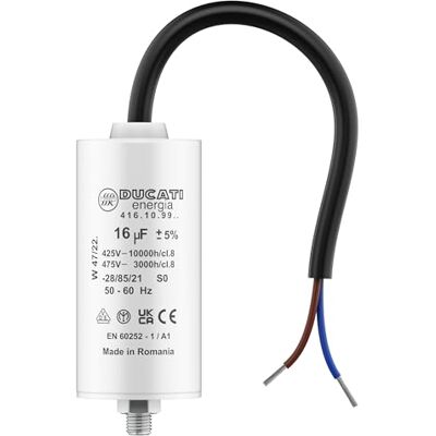 Volet Tech Condensateur 16 uF pour Moteur Monophasé Utilisation pour Kärcher, Pompe de Piscine, Porte de Garage 425V/450V/475V Condensateur de Démarrage/Permanent avec Câble - Publicité Volet Tech Condensateur 16 uF pour Moteur Monophasé Utilisation pour Kärcher, Pompe de Piscine, Porte de Garage 425V/450V/475V Condensateur de Démarrage/Permanent avec Câble - Publicité