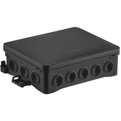 SIMET Boîte de connexion 90 x 135 x 40 mm sans halogène autoextinguible UV IP54 FASTBOX&HOOK avec adaptateur crochet HNS 1 pièce Noir - Publicité SIMET Boîte de connexion 90 x 135 x 40 mm sans halogène autoextinguible UV IP54 FASTBOX&HOOK avec adaptateur crochet HNS 1 pièce Noir - Publicité