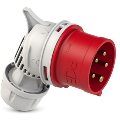 PCE 8025-6 Fiche coudée CEE 32 A 5 pôles 6 h IP44 TWIST rouge 400 V Fiche industrielle CEE coudée protégée contre les projections d'eau Fiche CEE pour atelier, générateur et caravane - Publicité PCE 8025-6 Fiche coudée CEE 32 A 5 pôles 6 h IP44 TWIST rouge 400 V Fiche industrielle CEE coudée protégée contre les projections d'eau Fiche CEE pour atelier, générateur et caravane - Publicité