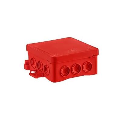 SIMET Lot de 30 boîtes de jonction NS6 FASTBOX&HOOK, dimensions 85 x 85 x 40 mm, rouge, sans halogène, auto-extinguible, résistante aux UV, IP54, avec possibilité de suspension HNS - Publicité SIMET Lot de 30 boîtes de jonction NS6 FASTBOX&HOOK, dimensions 85 x 85 x 40 mm, rouge, sans halogène, auto-extinguible, résistante aux UV, IP54, avec possibilité de suspension HNS - Publicité