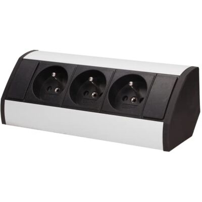 ORNO - OR-GM-9001/BG - noir-argent - 3x prises - Electrical outlet - Publicité ORNO - OR-GM-9001/BG - noir-argent - 3x prises - Electrical outlet - Publicité