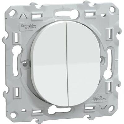 Schneider Electric Ovalis combiné va et vient+poussoir 10AX Blanc S320285 - Publicité Schneider Electric Ovalis combiné va et vient+poussoir 10AX Blanc S320285 - Publicité