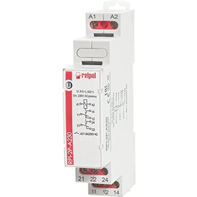 RELPOL RPI-2P-A230-230 VAC 8A Relais d'installation 2 inverseurs pour armoires électriques, camping, bâtiments - Publicité RELPOL RPI-2P-A230-230 VAC 8A Relais d'installation 2 inverseurs pour armoires électriques, camping, bâtiments - Publicité