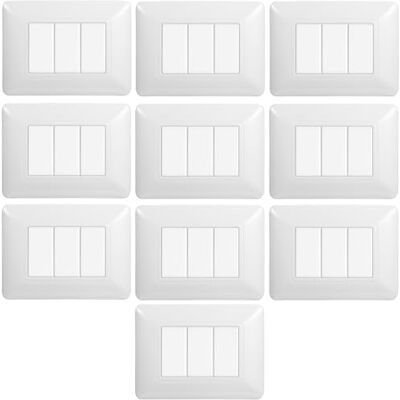 Electron Plaque compatible avec Bticino Matix, plaques en plastique de haute qualité (3 modules 10 x blanc) - Publicité Electron Plaque compatible avec Bticino Matix, plaques en plastique de haute qualité (3 modules 10 x blanc) - Publicité