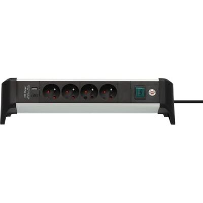 Brennenstuhl Alu-Office-Line Multiprise avec 4 Prises et USB C PD 30W et USB A 18W (Made in Germany, Multiprise idéale pour Le Bureau, câble de 1,8m, avec Interrupteur) - Publicité Brennenstuhl Alu-Office-Line Multiprise avec 4 Prises et USB C PD 30W et USB A 18W (Made in Germany, Multiprise idéale pour Le Bureau, câble de 1,8m, avec Interrupteur) - Publicité