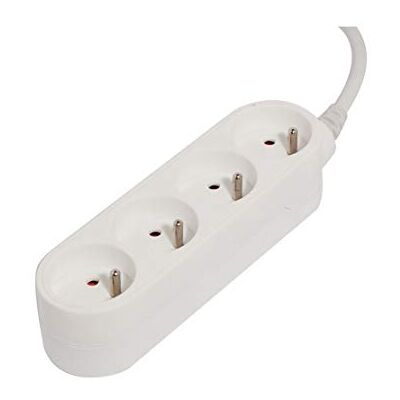 CHACON Bloc multiprise 4x16A 3500W câble 3m Blanc - Publicité CHACON Bloc multiprise 4x16A 3500W câble 3m Blanc - Publicité