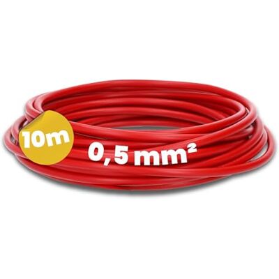 Kalitec Câble de câblage H05V-K 0,5 mm² rouge 10 m 0,5 mm² Câble de câblage Flexible En PVC Fil de commutation - Publicité Kalitec Câble de câblage H05V-K 0,5 mm² rouge 10 m 0,5 mm² Câble de câblage Flexible En PVC Fil de commutation - Publicité