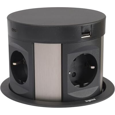 Legrand - Incara Tower 120 - 4x 2P T - 2x USB A C - Publicité Legrand - Incara Tower 120 - 4x 2P T - 2x USB A C - Publicité