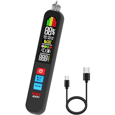 BSIDE AVX1 Testeur de Phase Sans Contact Intelligent Détecteur de Tension à Double Sensibilité AC 12-1000V/90-1000V Détecteur de Phase Électrique avec Écran Couleur, LED et Buzzer - Publicité BSIDE AVX1 Testeur de Phase Sans Contact Intelligent Détecteur de Tension à Double Sensibilité AC 12-1000V/90-1000V Détecteur de Phase Électrique avec Écran Couleur, LED et Buzzer - Publicité