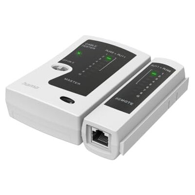 Hama Testeur de câbles réseau, testeur de fils pr 8p8c (RJ45), 6p6c ou 6p4c - Publicité Hama Testeur de câbles réseau, testeur de fils pr 8p8c (RJ45), 6p6c ou 6p4c - Publicité