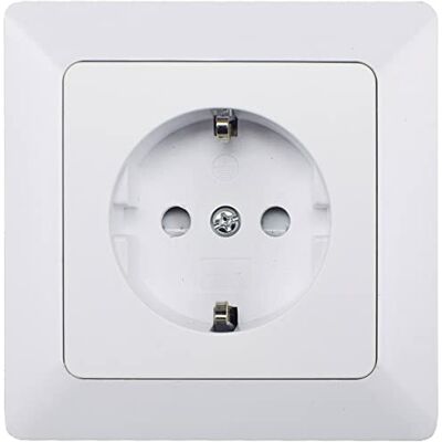 ChiliTec MILOS Prise de courant encastrée 250 V/16 A avec cadre Protection de contact accrue Blanc - Publicité ChiliTec MILOS Prise de courant encastrée 250 V/16 A avec cadre Protection de contact accrue Blanc - Publicité
