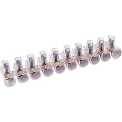 Electron 10 Bornes unipolaires, section 4mm² 4mmq, en barrettes de 10 pôles, borne de câblage pour forbox, sonnettes, en polycarbonate et laiton, pour boîtes de dérivation, portée 450V 32A - Publicité Electron 10 Bornes unipolaires, section 4mm² 4mmq, en barrettes de 10 pôles, borne de câblage pour forbox, sonnettes, en polycarbonate et laiton, pour boîtes de dérivation, portée 450V 32A - Publicité