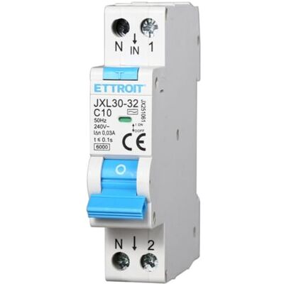 Electron Interrupteur magnétothermique différentiel de sauvetage, 1P+N, occupe 1 module DIN, 220 V 230 V, 10 A C10, 30 mA, 6KA 6000A, RCBO - Publicité Electron Interrupteur magnétothermique différentiel de sauvetage, 1P+N, occupe 1 module DIN, 220 V 230 V, 10 A C10, 30 mA, 6KA 6000A, RCBO - Publicité