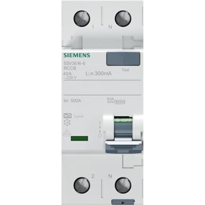 Siemens Interrupteur différentiel 2P 2P Classe A R 300mA 40A 230V - Publicité Siemens Interrupteur différentiel 2P 2P Classe A R 300mA 40A 230V - Publicité