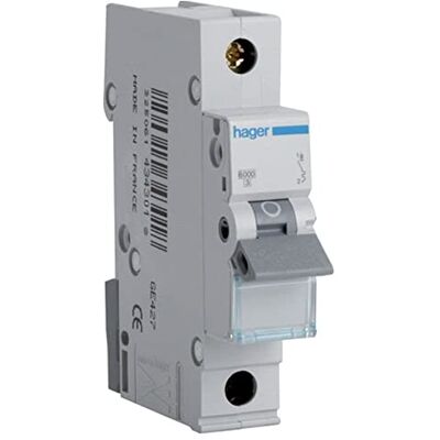 Hager Mtn120 miniature Circuit Breaker, 1 Tube, 1 module, Type B, 6 KA Breaking Capacité, courant de 20 A - Publicité Hager Mtn120 miniature Circuit Breaker, 1 Tube, 1 module, Type B, 6 KA Breaking Capacité, courant de 20 A - Publicité