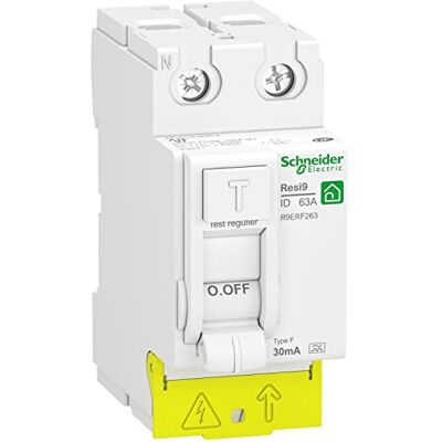 Schneider Electric R9PRF263 RESI9 interrupteur différentiel 2P 63 A 30mA Type Fsi peignable Int Diff XP 2P 63A 30mA Fsi - Publicité Schneider Electric R9PRF263 RESI9 interrupteur différentiel 2P 63 A 30mA Type Fsi peignable Int Diff XP 2P 63A 30mA Fsi - Publicité