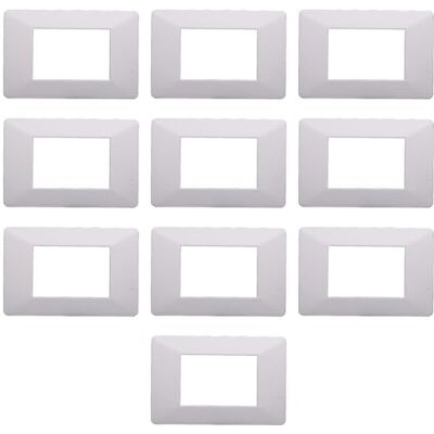 Electron Lot de 10 plaques en technopolymère, compatible avec VIMAR PLANA, 3 modules/poti, couleur blanche, haute qualité, design élégant et moderne, pour interrupteurs/presses, série civile - Publicité Electron Lot de 10 plaques en technopolymère, compatible avec VIMAR PLANA, 3 modules/poti, couleur blanche, haute qualité, design élégant et moderne, pour interrupteurs/presses, série civile - Publicité