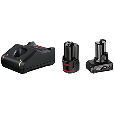 Bosch 12V System Starter-Set batteries : Batterie GBA 12V 2.0Ah + batterie GBA 12V 4.0Ah + chargeur GAL 12V-40 - Publicité Bosch 12V System Starter-Set batteries : Batterie GBA 12V 2.0Ah + batterie GBA 12V 4.0Ah + chargeur GAL 12V-40 - Publicité