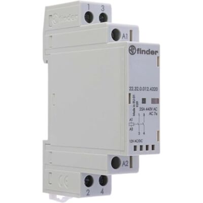 Finder 22.32.0.012.4320 2NO DIN RAIL PANEL MOUNT NON-LATCHING RELAY 12V AC/DC COIL, 25 A - Publicité Finder 22.32.0.012.4320 2NO DIN RAIL PANEL MOUNT NON-LATCHING RELAY 12V AC/DC COIL, 25 A - Publicité