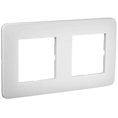 DEBFLEX Plaque de finition double poste horizont./vertical entraxe 71mm Casual Blanc brillant 742002 - Publicité DEBFLEX Plaque de finition double poste horizont./vertical entraxe 71mm Casual Blanc brillant 742002 - Publicité