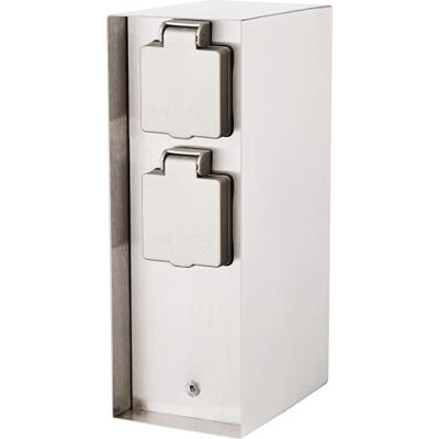BOLD Orio Prise extérieure de Jardin (Colonne de Prises) avec répartiteur à 4 fiches en Acier Inoxydable (IP44 Outdoor Energie-Säule jusqu'à 3680 Watts anguleux 23 x 12 x 8,5 cm) - Publicité BOLD Orio Prise extérieure de Jardin (Colonne de Prises) avec répartiteur à 4 fiches en Acier Inoxydable (IP44 Outdoor Energie-Säule jusqu'à 3680 Watts anguleux 23 x 12 x 8,5 cm) - Publicité