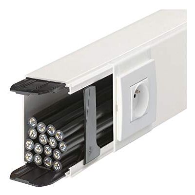 Hager Systèmes LFF6009009010 Canal de Distribution LF, en PVC, 60x90 mm, Blanc Neige (RAL9010), 2000mm Longueur - Publicité Hager Systèmes LFF6009009010 Canal de Distribution LF, en PVC, 60x90 mm, Blanc Neige (RAL9010), 2000mm Longueur - Publicité