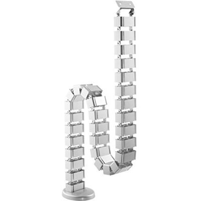 Electraline 59234 Conduit de câbles, Organisateur de câbles de bureau avec support de montage, 1,2 mètre de long, gaine de câble pour trier et organiser les câbles, base métallique lestée - Publicité Electraline 59234 Conduit de câbles, Organisateur de câbles de bureau avec support de montage, 1,2 mètre de long, gaine de câble pour trier et organiser les câbles, base métallique lestée - Publicité