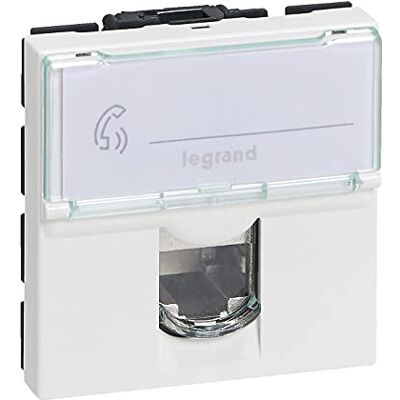 Legrand Prise RJ 45 multimédia Mosaic catégorie6 STP télévision , téléphone , informatique 2 modules blanc - Publicité Legrand Prise RJ 45 multimédia Mosaic catégorie6 STP télévision , téléphone , informatique 2 modules blanc - Publicité