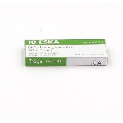 ESKA 10x Fusible Temporisé (T) en céramique 10A / 250VAC 5x20mm - Publicité ESKA 10x Fusible Temporisé (T) en céramique 10A / 250VAC 5x20mm - Publicité