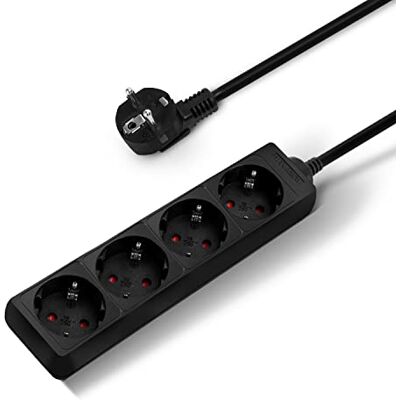 Aigostar -Multiprise 4 Prises avec Parasurtenseur Parafoudre câble 1.5 m Noir 3680w - Publicité Aigostar -Multiprise 4 Prises avec Parasurtenseur Parafoudre câble 1.5 m Noir 3680w - Publicité