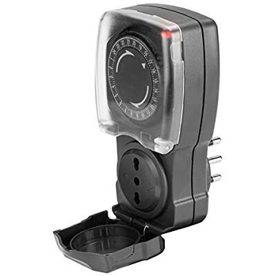 Velamp Prise électrique italienne temporisée avec minuterie quotidienne, pour extérieur IP44 - Publicité Velamp Prise électrique italienne temporisée avec minuterie quotidienne, pour extérieur IP44 - Publicité