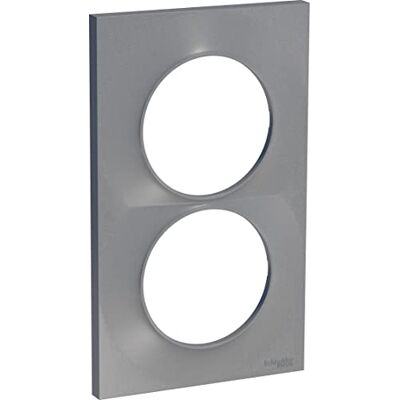 Schneider Electric Odace Styl, plaque Alu 2 postes verticaux entraxe 57mm Aluminium S520714E - Publicité Schneider Electric Odace Styl, plaque Alu 2 postes verticaux entraxe 57mm Aluminium S520714E - Publicité