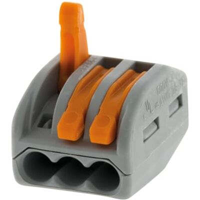 WAGO , Borne à Levier Série 222, Sachet de 5, 3 Entrées, Compatible Fils Rigides, Semi-Rigides et Souples 0,08-4 mm², Tension 400V, Courant 32A, Longueur Dénudage 9-10mm, Connexion Sécurisée et Rapide - Publicité WAGO , Borne à Levier Série 222, Sachet de 5, 3 Entrées, Compatible Fils Rigides, Semi-Rigides et Souples 0,08-4 mm², Tension 400V, Courant 32A, Longueur Dénudage 9-10mm, Connexion Sécurisée et Rapide - Publicité