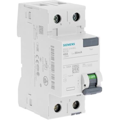 Siemens - 40A Type AC - 2P - 30mA - Interrupteur différentiel - Publicité Siemens - 40A Type AC - 2P - 30mA - Interrupteur différentiel - Publicité